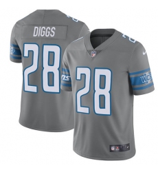 Men's Nike Detroit Lions #28 Quandre Diggs Limited Steel Rush Vapor Untouchable NFL Jersey