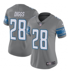 Women's Nike Detroit Lions #28 Quandre Diggs Limited Steel Rush Vapor Untouchable NFL Jersey