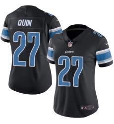 Women's Nike Detroit Lions #27 Glover Quin Limited Black Rush Vapor Untouchable NFL Jersey