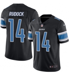 Men's Nike Detroit Lions #14 Jake Rudock Limited Black Rush Vapor Untouchable NFL Jersey