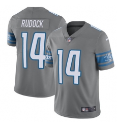 Men's Nike Detroit Lions #14 Jake Rudock Limited Steel Rush Vapor Untouchable NFL Jersey