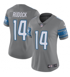 Women's Nike Detroit Lions #14 Jake Rudock Limited Steel Rush Vapor Untouchable NFL Jersey