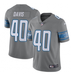 Youth Nike Detroit Lions #40 Jarrad Davis Limited Steel Rush Vapor Untouchable NFL Jersey