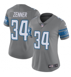 Women's Nike Detroit Lions #34 Zach Zenner Limited Steel Rush Vapor Untouchable NFL Jersey