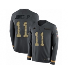 Youth Nike Detroit Lions #11 Marvin Jones Jr Limited Black Salute to Service Therma Long Sleeve NFL Jersey