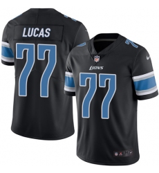 Men's Nike Detroit Lions #77 Cornelius Lucas Limited Black Rush Vapor Untouchable NFL Jersey