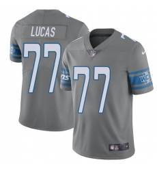 Youth Nike Detroit Lions #77 Cornelius Lucas Limited Steel Rush Vapor Untouchable NFL Jersey