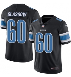 Men's Nike Detroit Lions #60 Graham Glasgow Limited Black Rush Vapor Untouchable NFL Jersey