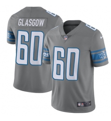 Men's Nike Detroit Lions #60 Graham Glasgow Limited Steel Rush Vapor Untouchable NFL Jersey