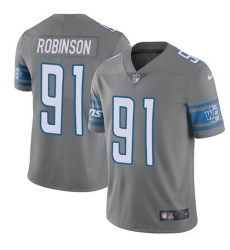 Men's Nike Detroit Lions #91 A'Shawn Robinson Limited Steel Rush Vapor Untouchable NFL Jersey