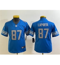 Women's Detroit Lions #87 Sam LaPorta Blue Vapor Limited Stitched Football Jersey