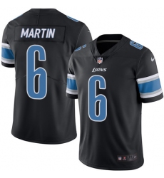 Men's Nike Detroit Lions #6 Sam Martin Limited Black Rush Vapor Untouchable NFL Jersey