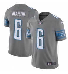 Men's Nike Detroit Lions #6 Sam Martin Limited Steel Rush Vapor Untouchable NFL Jersey