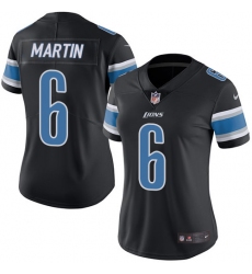 Women's Nike Detroit Lions #6 Sam Martin Limited Black Rush Vapor Untouchable NFL Jersey