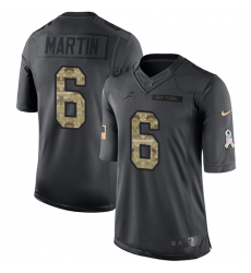 Youth Nike Detroit Lions #6 Sam Martin Limited Black 2016 Salute to Service NFL Jersey