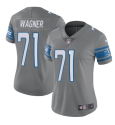 Women's Nike Detroit Lions #71 Ricky Wagner Limited Steel Rush Vapor Untouchable NFL Jersey