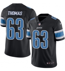 Men's Nike Detroit Lions #63 Brandon Thomas Limited Black Rush Vapor Untouchable NFL Jersey