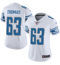 Women's Nike Detroit Lions #63 Brandon Thomas Limited White Vapor Untouchable NFL Jersey