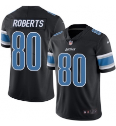 Men's Nike Detroit Lions #80 Michael Roberts Limited Black Rush Vapor Untouchable NFL Jersey