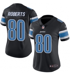 Women's Nike Detroit Lions #80 Michael Roberts Limited Black Rush Vapor Untouchable NFL Jersey