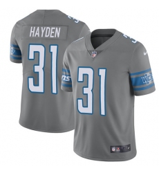 Men's Nike Detroit Lions #31 D.J. Hayden Limited Steel Rush Vapor Untouchable NFL Jersey