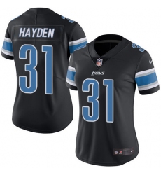 Women's Nike Detroit Lions #31 D.J. Hayden Limited Black Rush Vapor Untouchable NFL Jersey