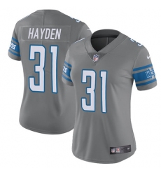 Women's Nike Detroit Lions #31 D.J. Hayden Limited Steel Rush Vapor Untouchable NFL Jersey