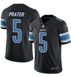 Men's Nike Detroit Lions #5 Matt Prater Limited Black Rush Vapor Untouchable NFL Jersey