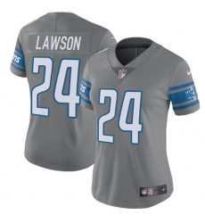 Women's Nike Detroit Lions #24 Nevin Lawson Limited Steel Rush Vapor Untouchable NFL Jersey