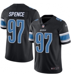 Men's Nike Detroit Lions #97 Akeem Spence Limited Black Rush Vapor Untouchable NFL Jersey