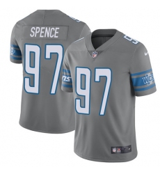 Men's Nike Detroit Lions #97 Akeem Spence Limited Steel Rush Vapor Untouchable NFL Jersey