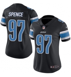 Women's Nike Detroit Lions #97 Akeem Spence Limited Black Rush Vapor Untouchable NFL Jersey