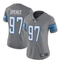 Women's Nike Detroit Lions #97 Akeem Spence Limited Steel Rush Vapor Untouchable NFL Jersey