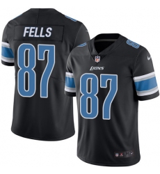 Men's Nike Detroit Lions #87 Darren Fells Limited Black Rush Vapor Untouchable NFL Jersey