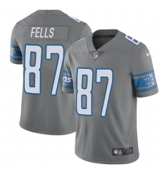 Men's Nike Detroit Lions #87 Darren Fells Limited Steel Rush Vapor Untouchable NFL Jersey