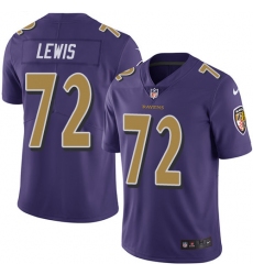 Men's Nike Baltimore Ravens #72 Alex Lewis Limited Purple Rush Vapor Untouchable NFL Jersey