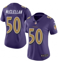 Women's Nike Baltimore Ravens #50 Albert McClellan Limited Purple Rush Vapor Untouchable NFL Jersey