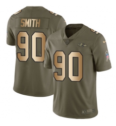 Youth Nike Baltimore Ravens #90 Za'Darius Smith Limited Olive Gold Salute to Service NFL Jersey