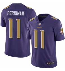 Men's Nike Baltimore Ravens #11 Breshad Perriman Limited Purple Rush Vapor Untouchable NFL Jersey