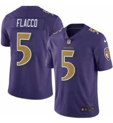 Men's Nike Baltimore Ravens #5 Joe Flacco Elite Purple Rush Vapor Untouchable NFL Jersey