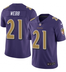 Youth Nike Baltimore Ravens #21 Lardarius Webb Limited Purple Rush Vapor Untouchable NFL Jersey