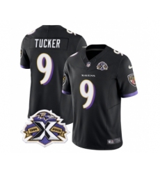 Men's Nike Baltimore Ravens #9 Justin Tucker Black 2023 F.U.S.E Throwback Vapor Limited Stitched Jersey