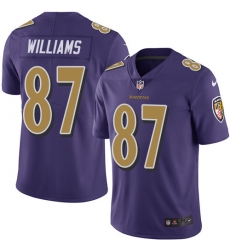 Men's Nike Baltimore Ravens #87 Maxx Williams Limited Purple Rush Vapor Untouchable NFL Jersey