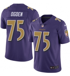 Men's Nike Baltimore Ravens #75 Jonathan Ogden Elite Purple Rush Vapor Untouchable NFL Jersey