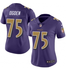 Women's Nike Baltimore Ravens #75 Jonathan Ogden Limited Purple Rush Vapor Untouchable NFL Jersey