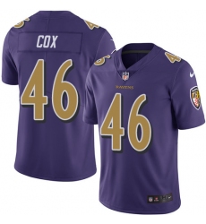 Youth Nike Baltimore Ravens #46 Morgan Cox Limited Purple Rush Vapor Untouchable NFL Jersey