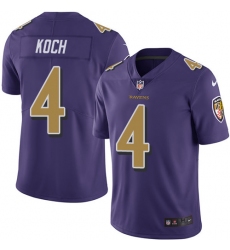 Youth Nike Baltimore Ravens #4 Sam Koch Limited Purple Rush Vapor Untouchable NFL Jersey