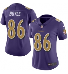 Women's Nike Baltimore Ravens #86 Nick Boyle Limited Purple Rush Vapor Untouchable NFL Jersey