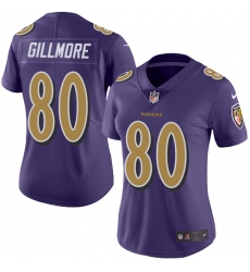 Women's Nike Baltimore Ravens #80 Crockett Gillmore Limited Purple Rush Vapor Untouchable NFL Jersey