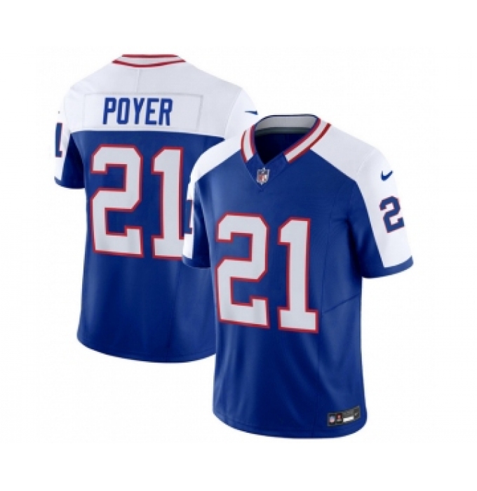 Men's Nike Buffalo Bills #21 Jordan Poyer Blue White 2023 F.U.S.E. Throwback Vapor Untouchable Limited Football Stitched Jersey